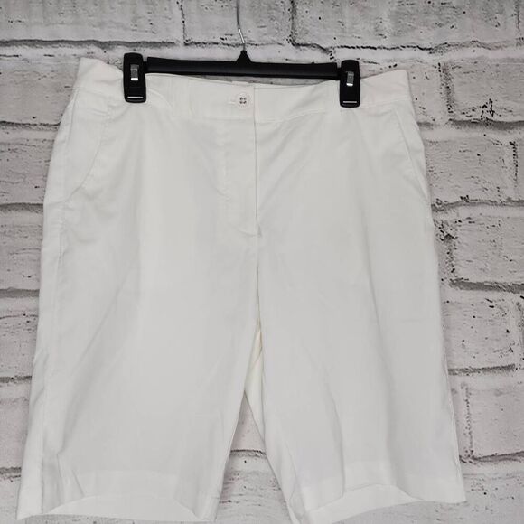 Nike Womens White High-Rise Dri-Fit Golf Tour Performance Bermuda Shorts Size 10 - Picture 3 of 10